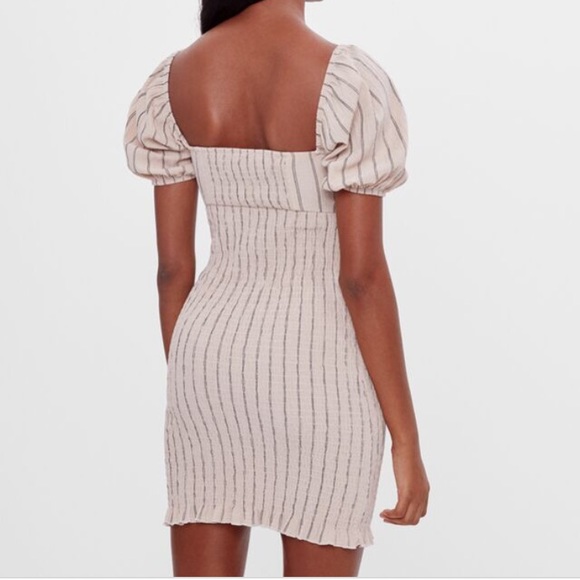 NWT Bershka Striped Smocked Mini Dress! - Picture 3 of 14